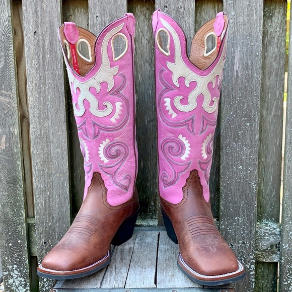 TONY LAMA NEW Buckaroo 3R Madera Pink Bella Tall Knee High Western Boots - Picture 7 of 15